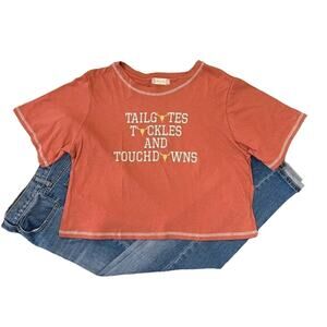 NWT Altar'd State University of Texas "Tailgates, Tackles & Football" Shirt